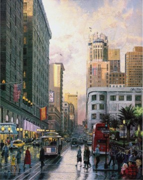  after - San Francisco Late Afternoon at Union Square Thomas Kinkade